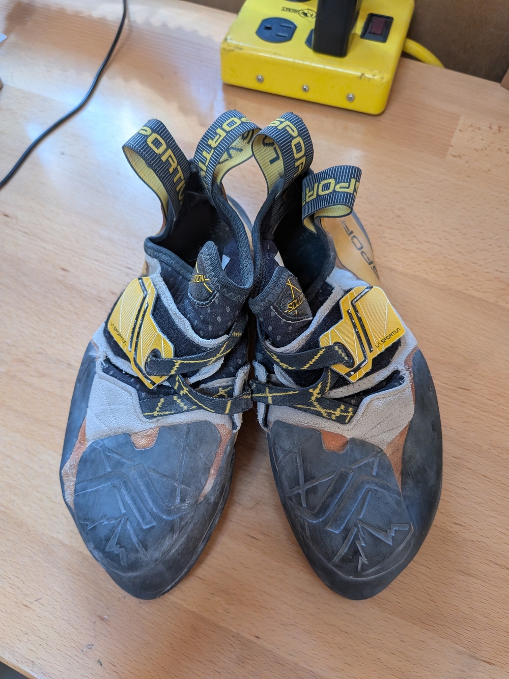 La Sportiva Yellow/Gray Climbing Shoes